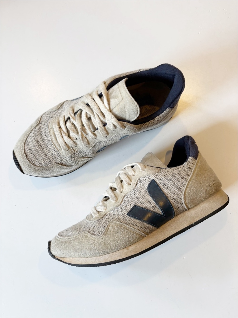 Veja || SDU‎ Alveomesh Flannel Sneaker Snow Nautico Beiege Navy Blue 39 US 8